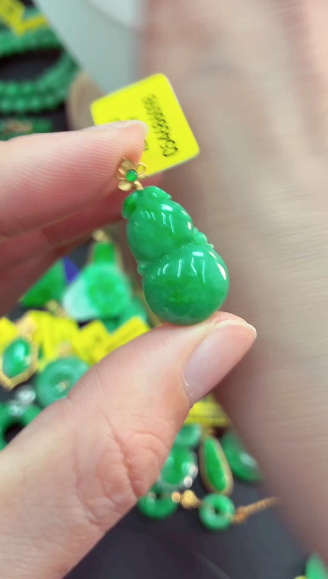 吊坠(不含链)18K金镶嵌翡翠天然缅甸翡翠A货