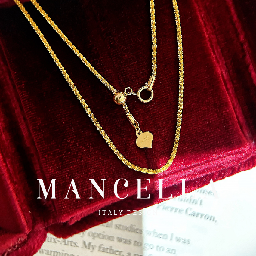 曼契拉  【满天星素金链】18k金气质轻奢时尚百搭抽拉调节素链 K96