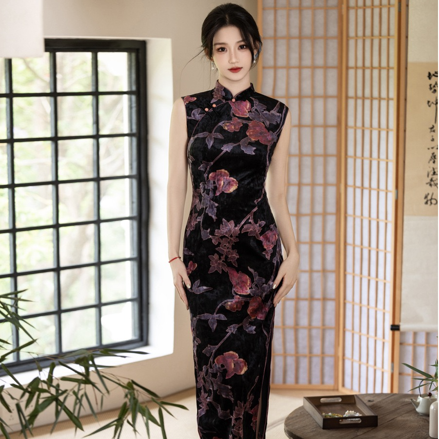 【似锦】新中式旗袍夏女2025新款日常复古改良国风连衣裙气质长款女