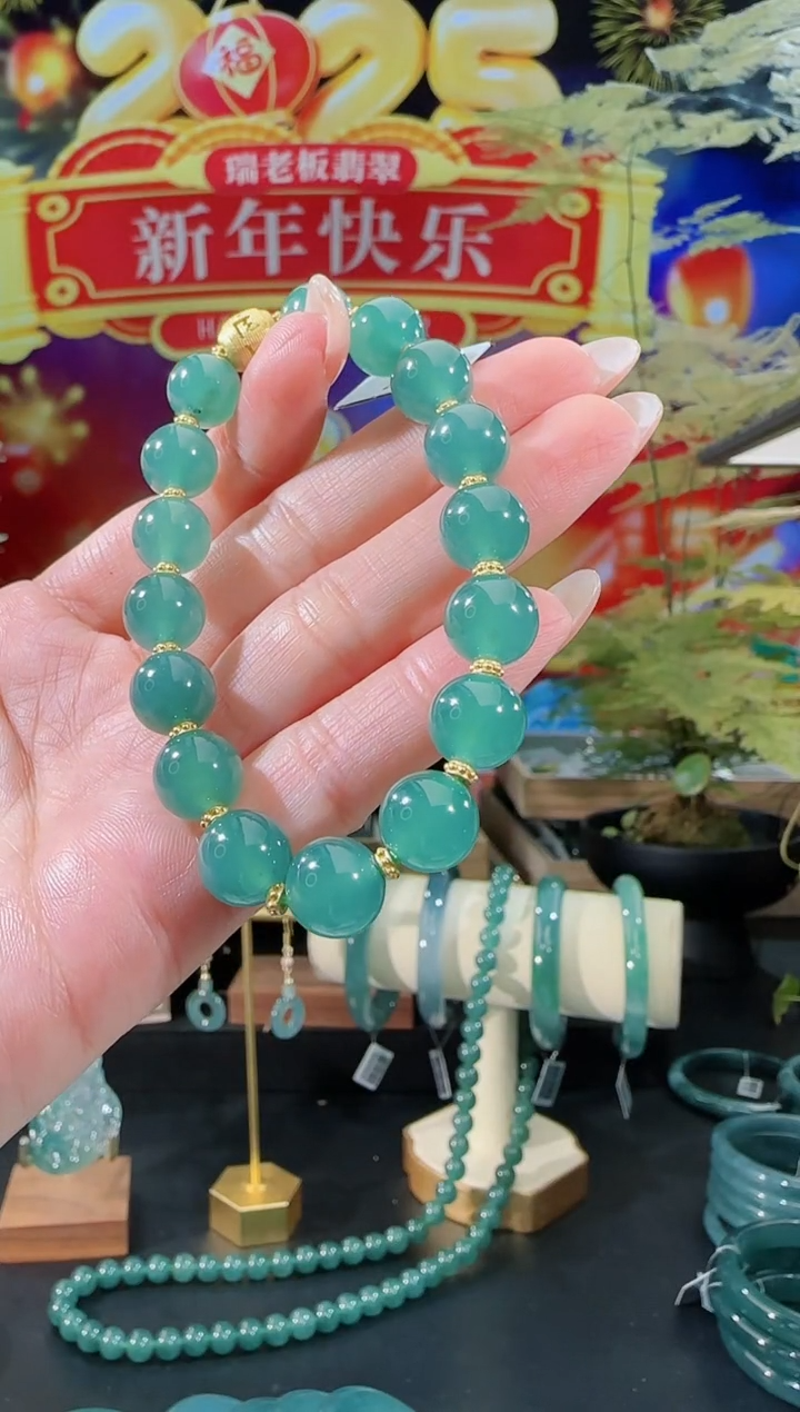 【闪购商品】翡翠手串银S925镶嵌手串多样性发一