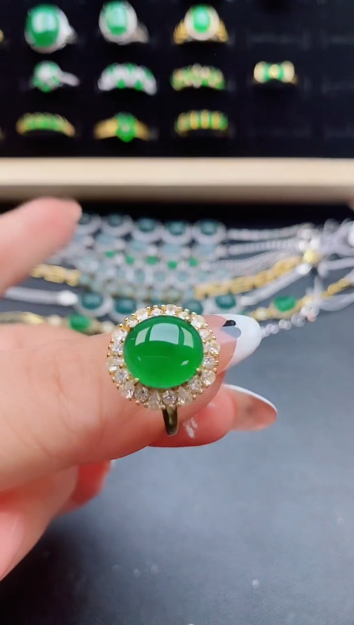 【闪购商品】翡翠戒指银S925镶嵌21321