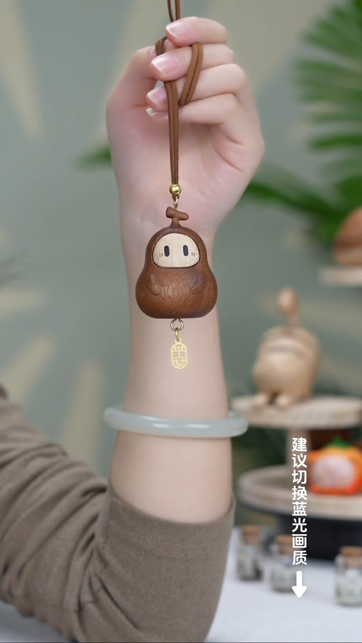 （新品首发）木质拼接福禄娃娃车挂件