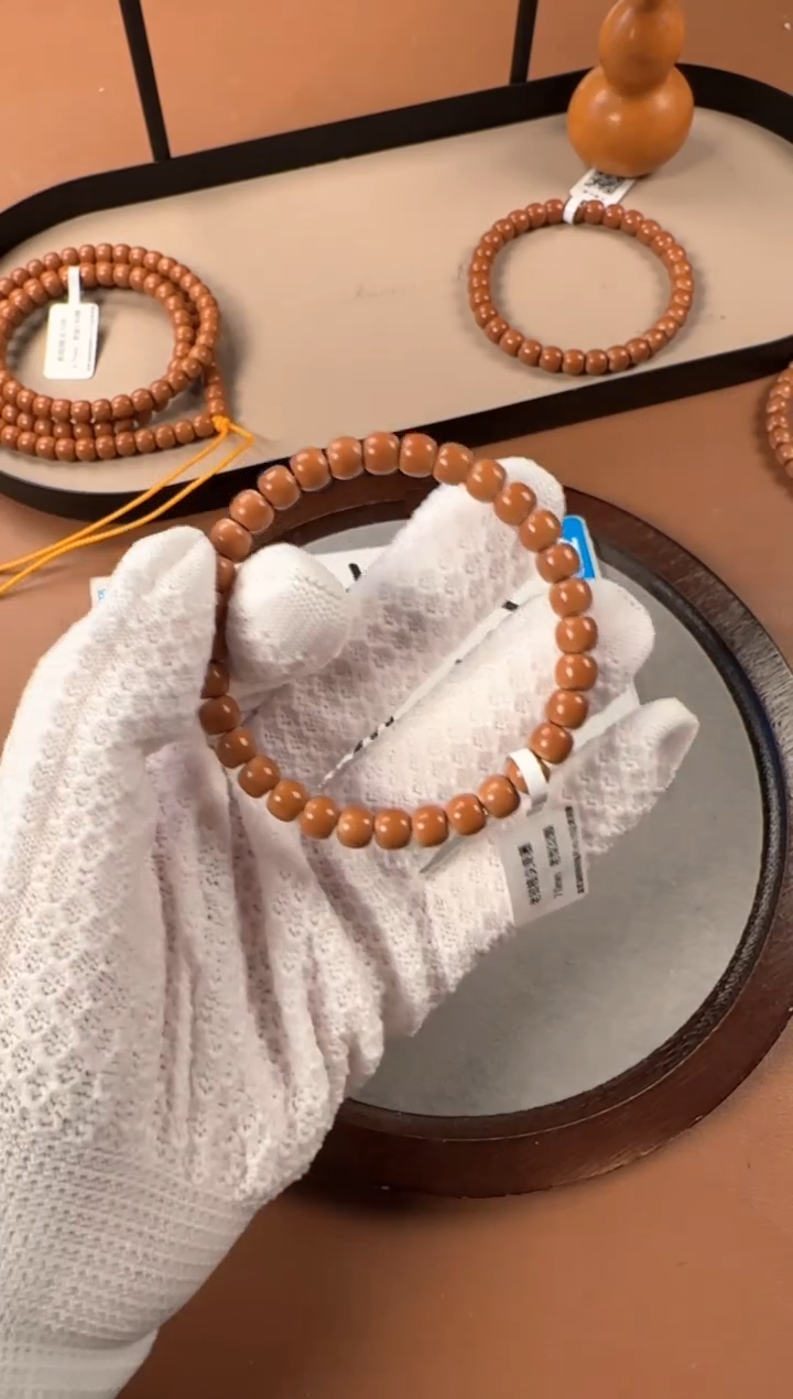 手串橄榄核7.0mm老挝核尖单圈，老挝树王料子，孔道三花