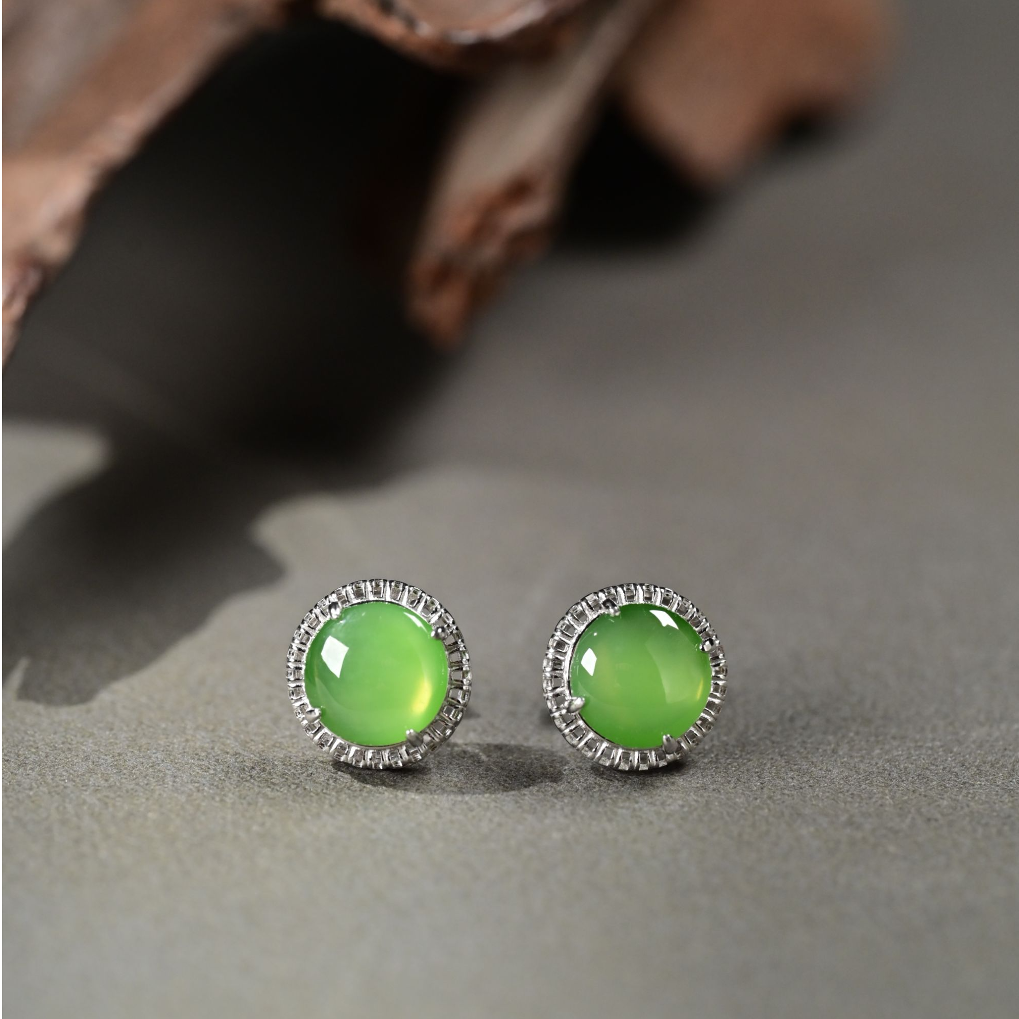 中玉智谷天然和田玉碧玉耳钉时尚百搭气质女款（多样性发一）