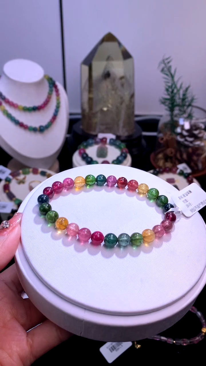 手链未镶嵌碧玺【梦源珠宝】天然碧玺单圈手链