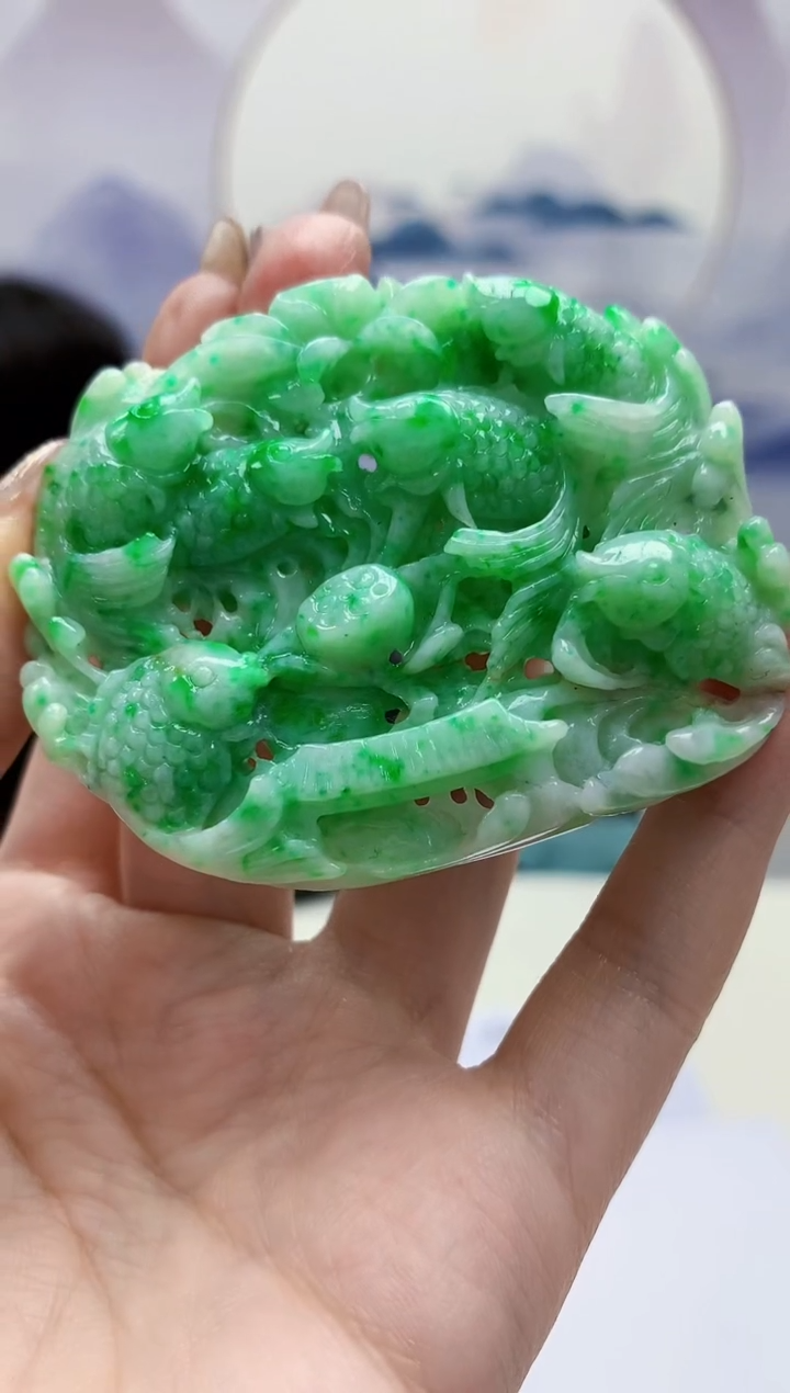 【闪购商品】定制翡翠未镶嵌4852jw-毛货挂件63