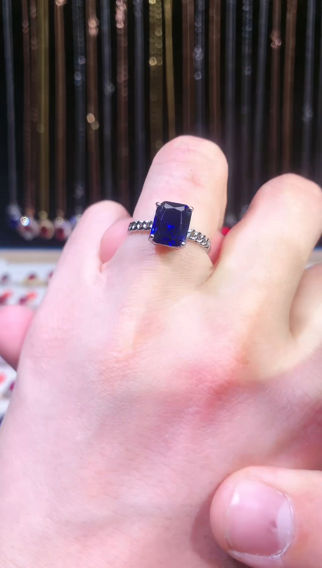 【闪购商品】蓝宝石戒指银S925镶嵌11111