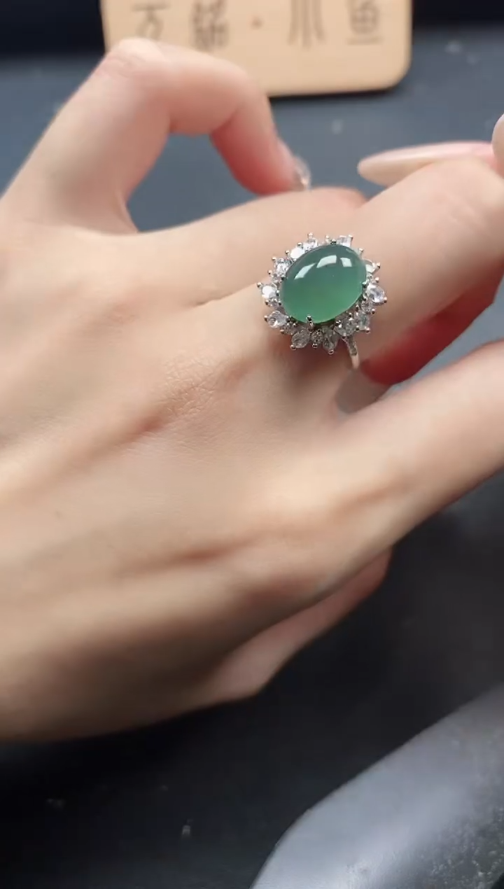 银S925镶嵌戒指翡翠51151