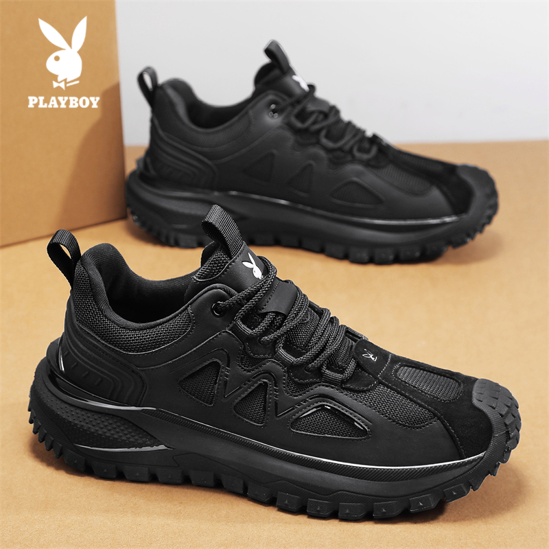 PLAYBOY/花花公子时尚休闲鞋2025新款男士百搭透气厚底跑步运动鞋