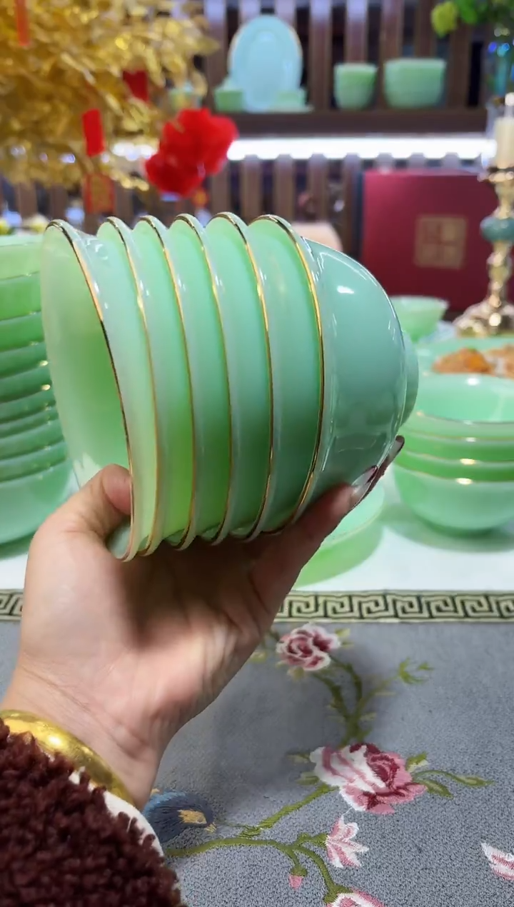 玉瓷4.5英寸饭碗6个