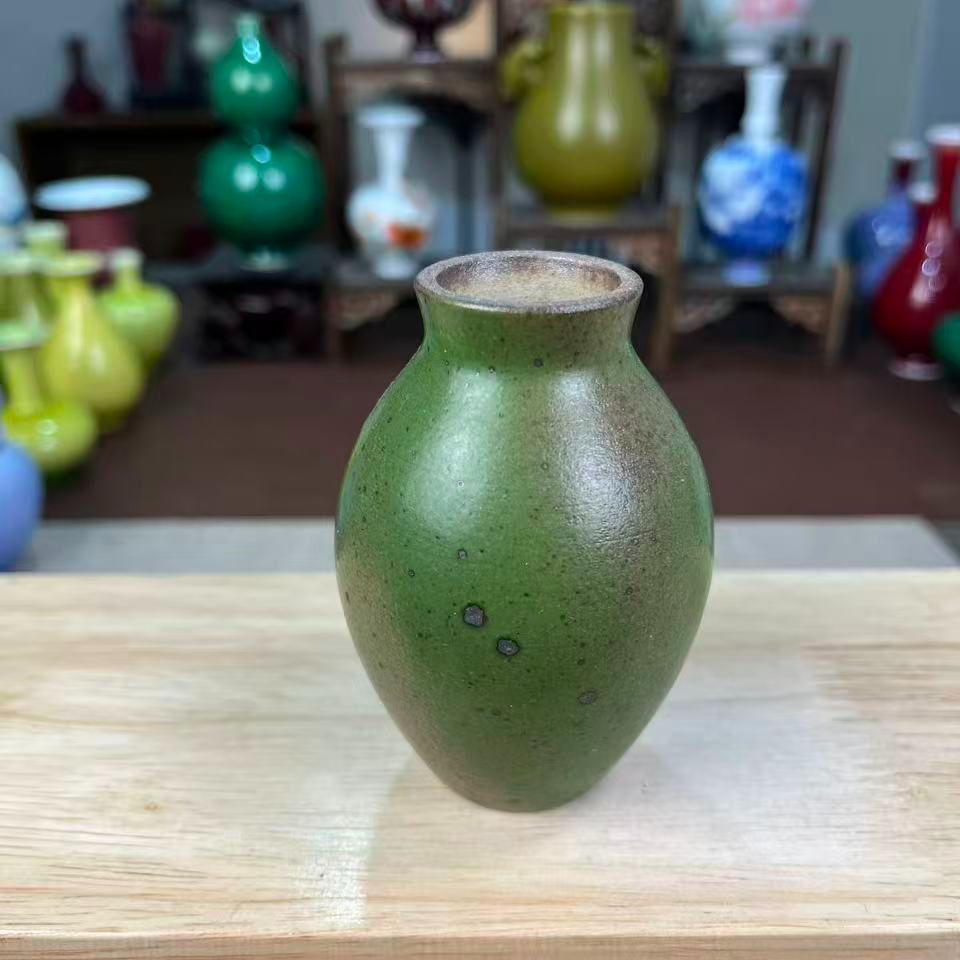 复古粗陶窑变釉桌面小花瓶水培花器家居室内装饰摆件