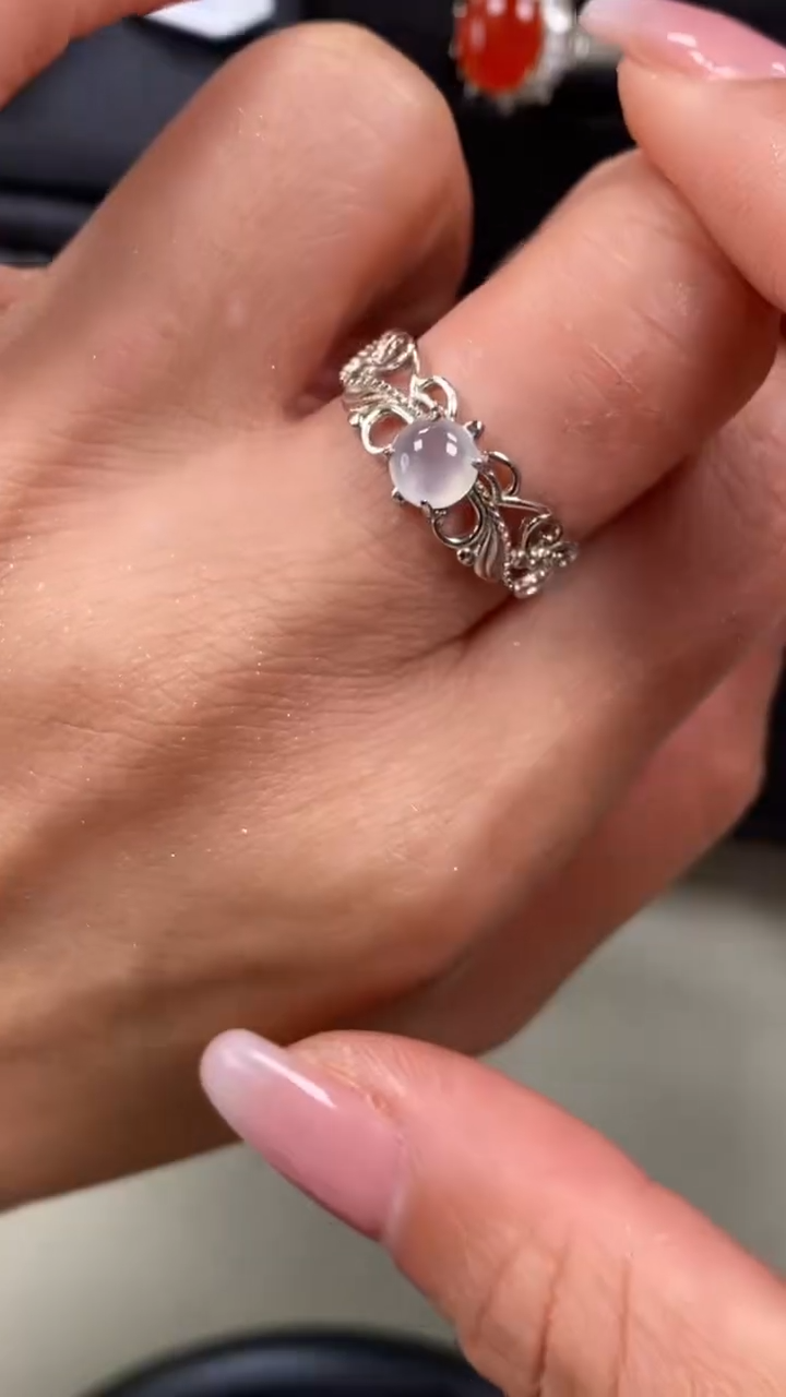 【闪购商品】翡翠戒指银S925镶嵌7874