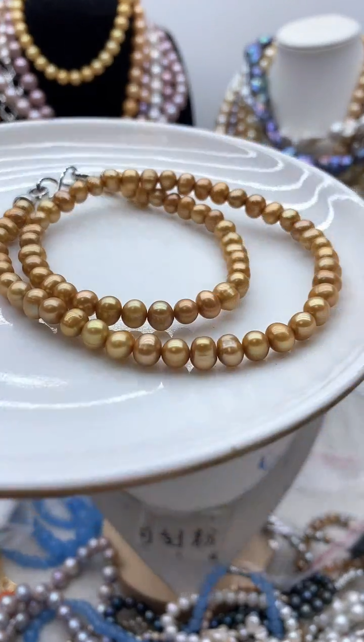 【闪购商品】淡水珍珠颈饰钛钢157