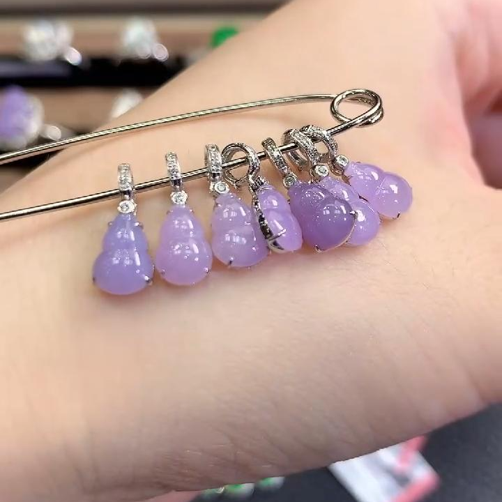 【福公子】翡翠18K金吊坠(不含链)-紫货有色差多样性一件发-172-Q