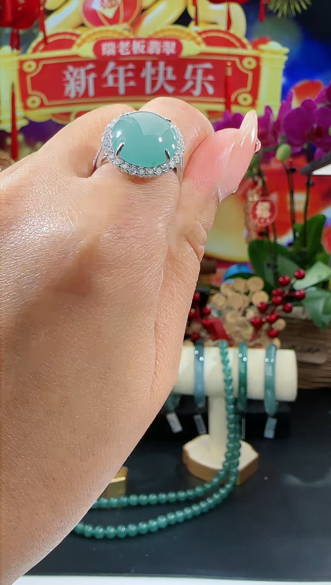 【闪购商品】翡翠戒指银S925镶嵌戒指多样性发一