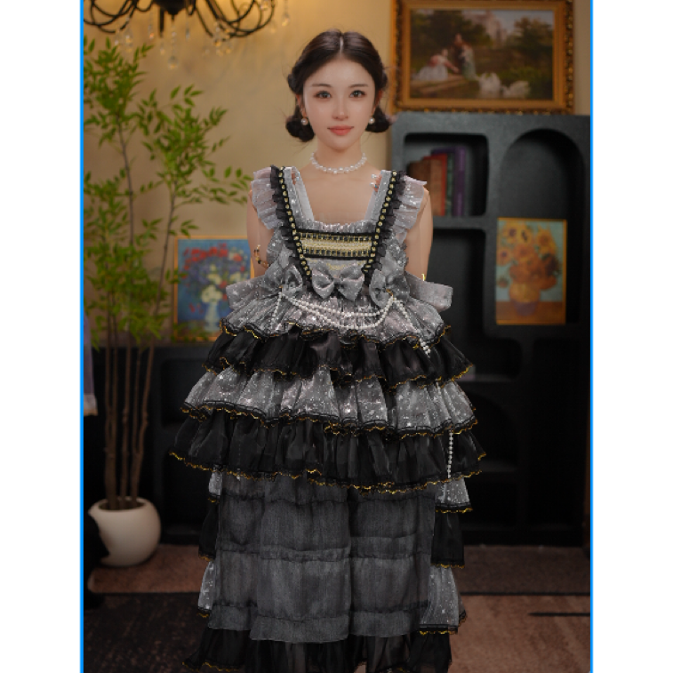 AODUOSEN/奥多森夏季新款高端定制重工女童洛丽塔汉服连衣裙