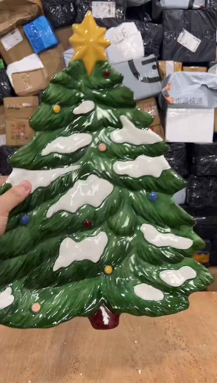 瓷片大号圣诞树盘子