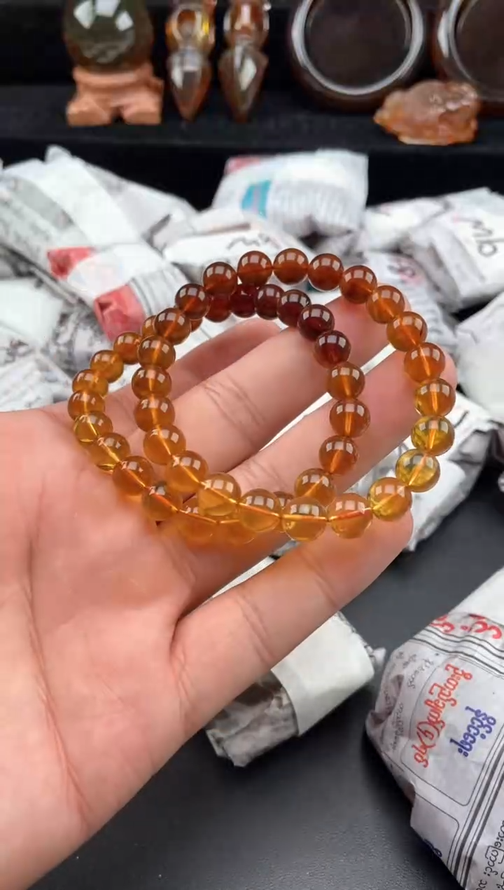 【闪购商品】琥珀手链未镶嵌彩虹渐变手串【多样性发货其中一】