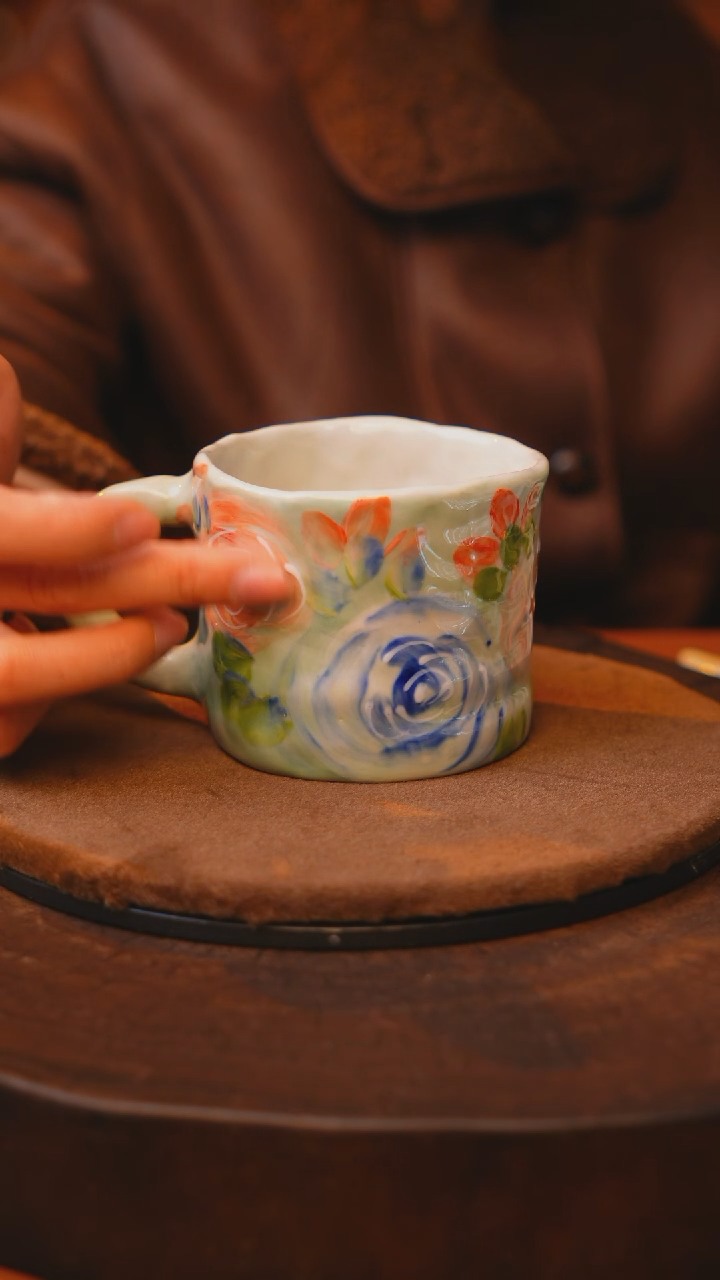 【闪购商品】瓷片景德镇手绘瓷器高温釉下彩---