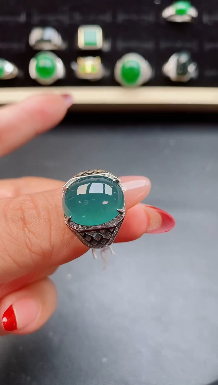 【闪购商品】翡翠戒指银S925镶嵌5080550