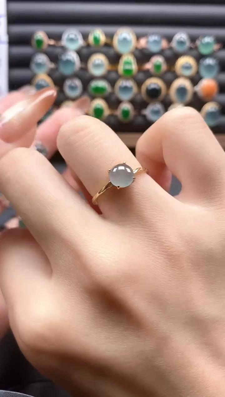 银S925镶嵌戒指翡翠51151