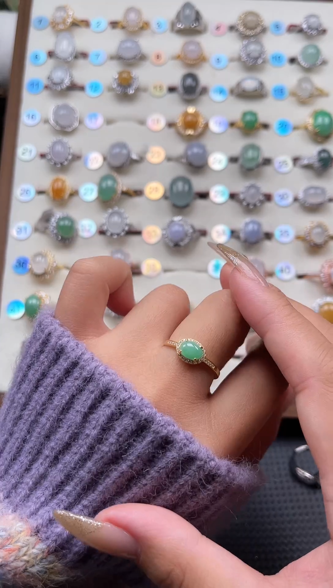 【闪购商品】翡翠戒指银S925镶嵌天然A货翡翠戒指