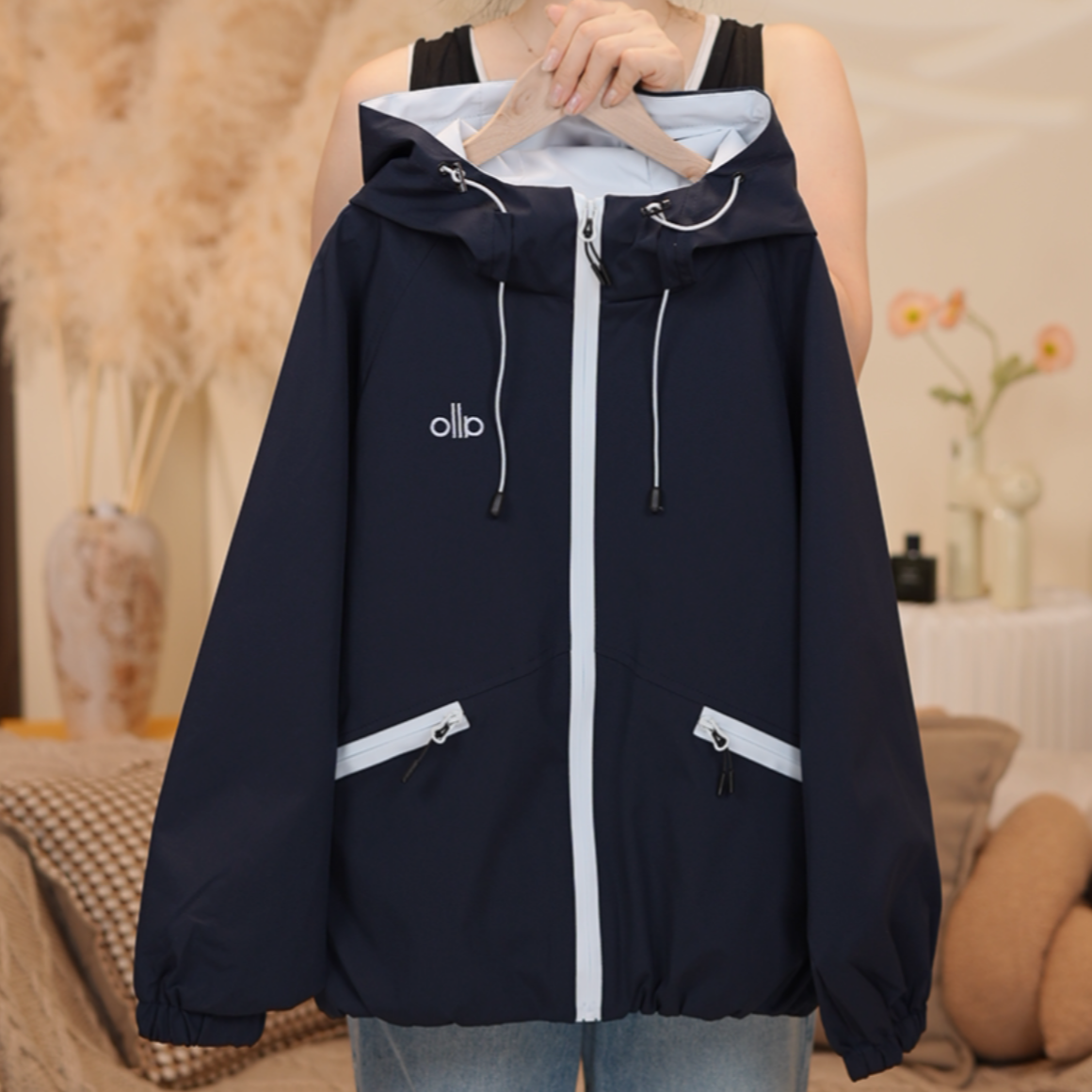 女大童秋装外套洋气青少年初高中生连帽冲锋衣休闲宽松户外服装潮