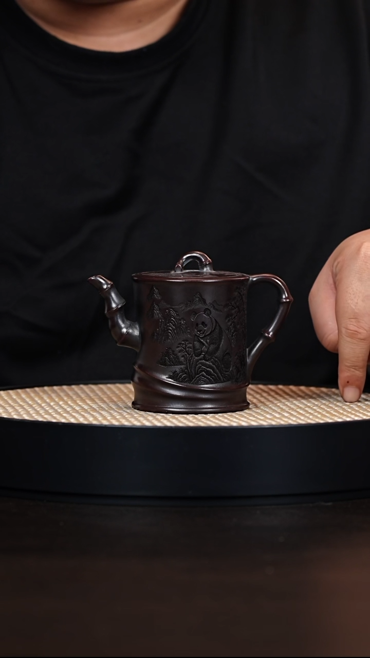 茶壶紫砂竹节    