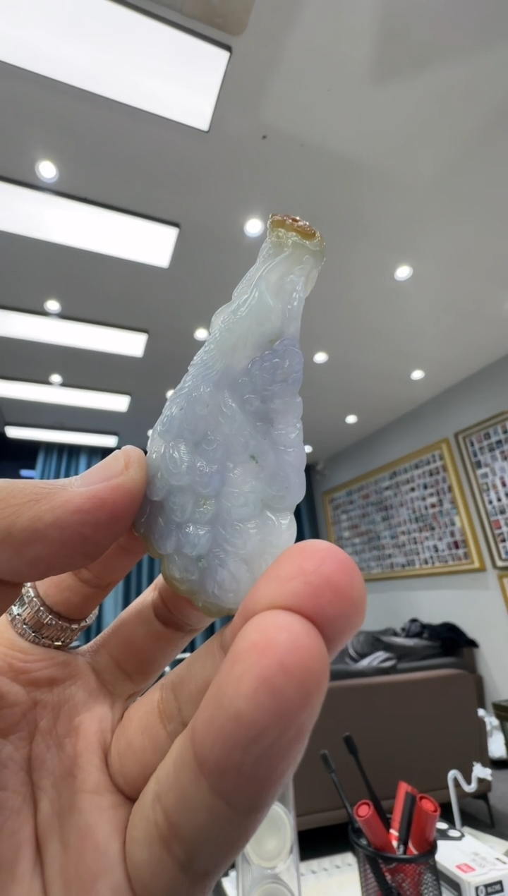 颈饰未镶嵌翡翠天然翡翠A货孤品一件 