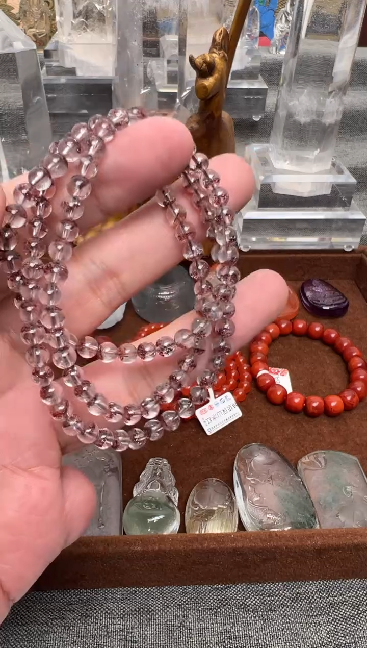未镶嵌手串水晶老矿金草莓半盆多圈多样性发其一