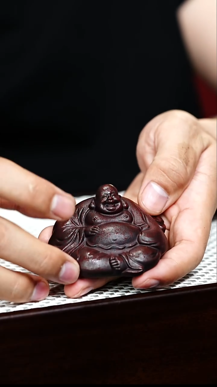 茶壶紫砂宜兴紫砂 茶宠 弥勒h345