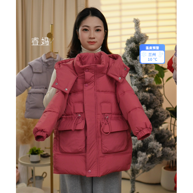 【极寒加毛】女童冬季加厚加绒棉衣外套儿童冬天保暖三防棉服中长款