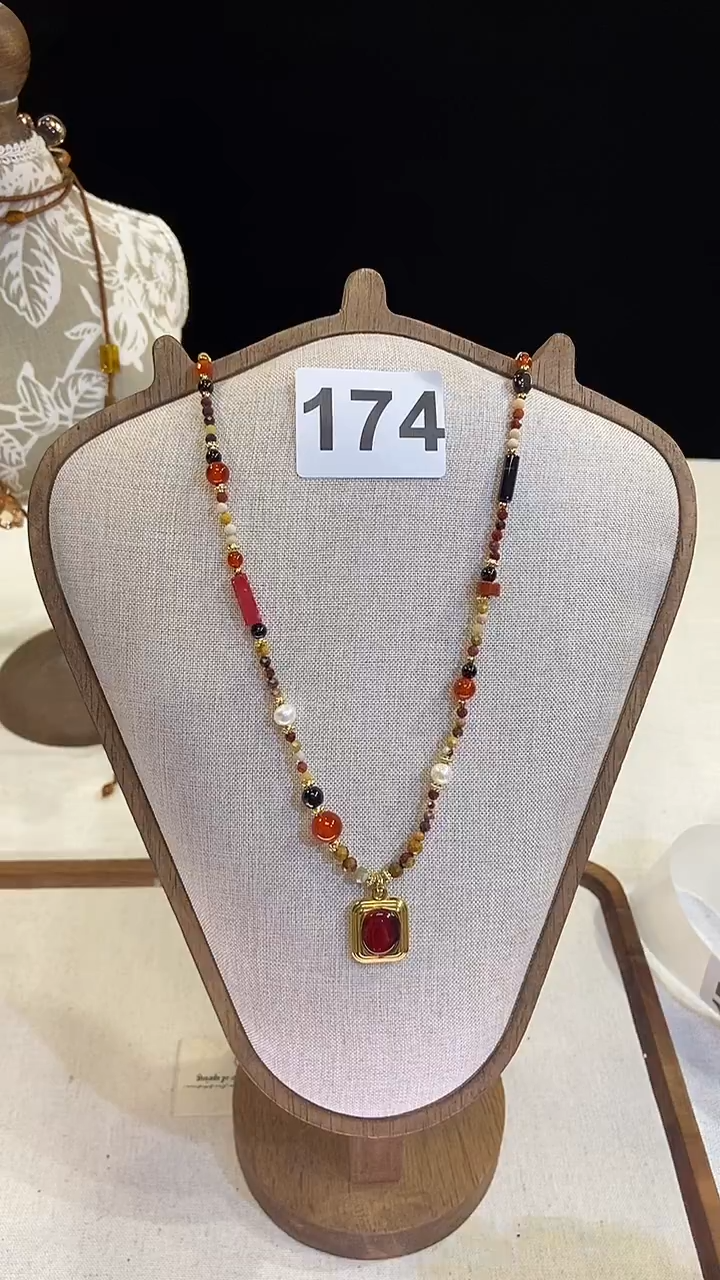 项链钛钢淡水珍珠174