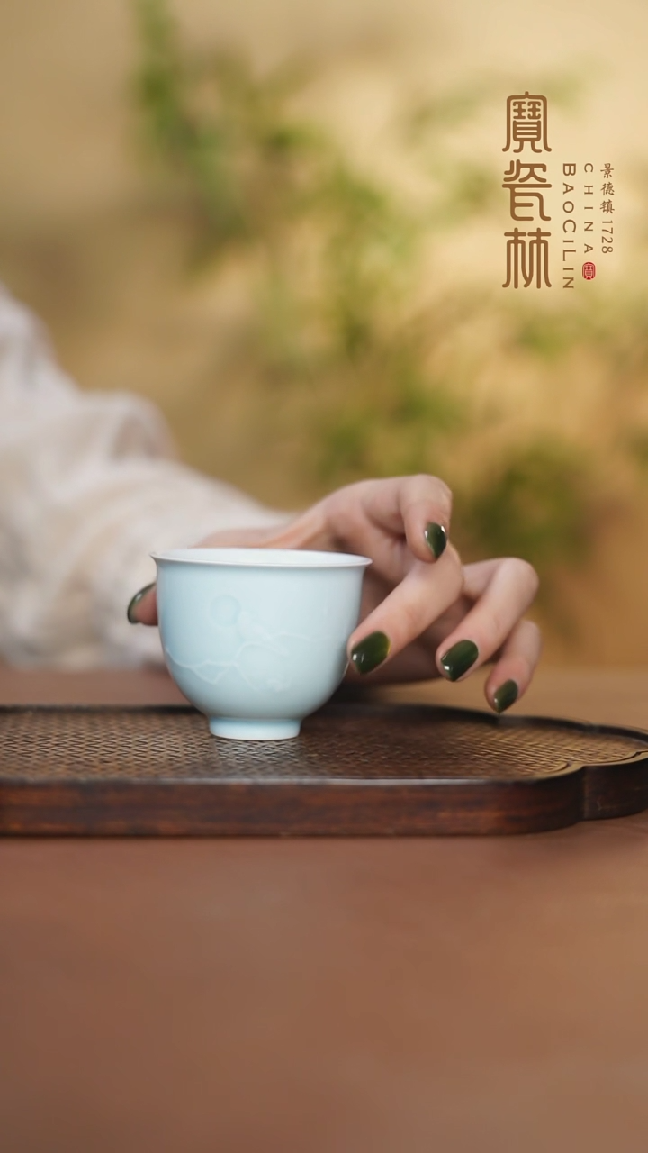 【闪购商品】宝瓷林雕刻喜上眉梢主人杯