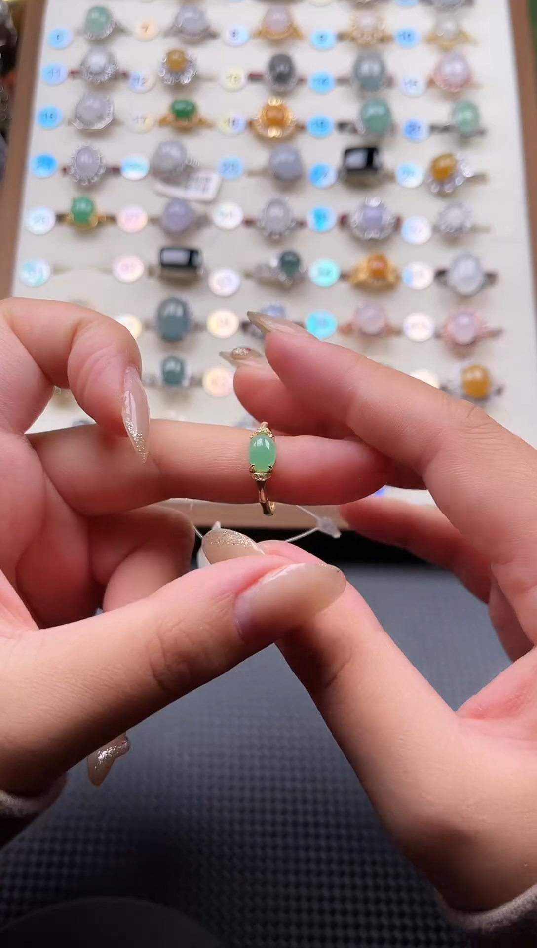 【闪购商品】翡翠戒指银S925镶嵌天然A货翡翠戒指