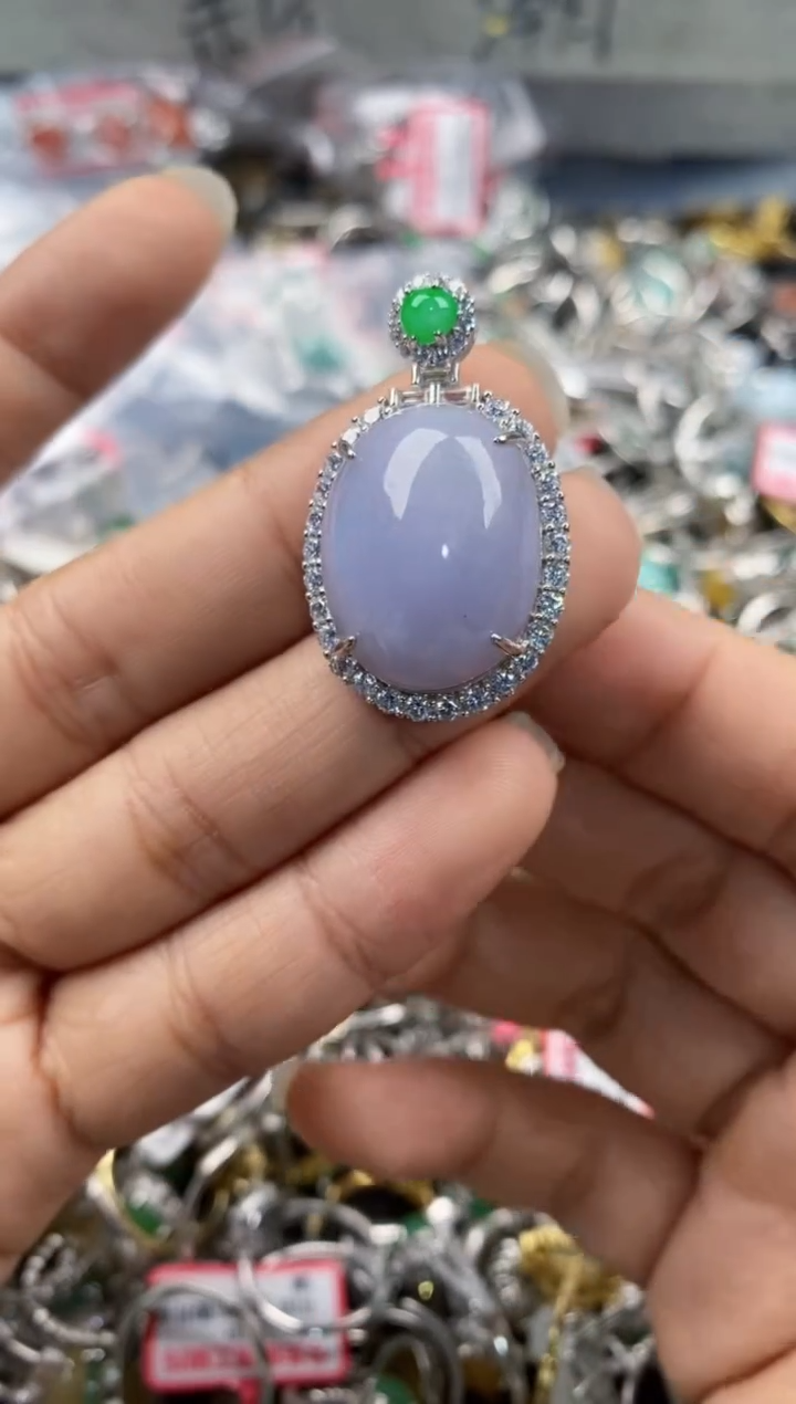 银S925镶嵌戒指翡翠77--5