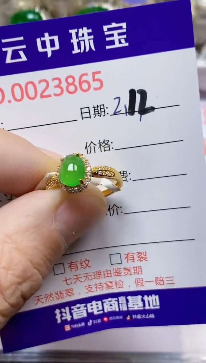 【闪购商品】翡翠戒指银S925镶嵌/3865