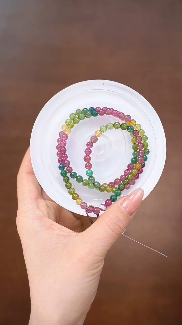 【闪购商品】碧玺手链未镶嵌c185 碧玺多圈手链5mm+