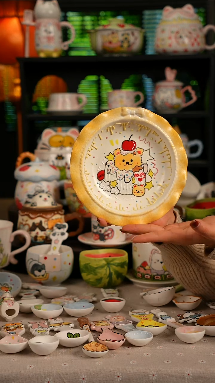 陶瓷无盖款景德镇高温釉下彩纯手绘创意瓷 