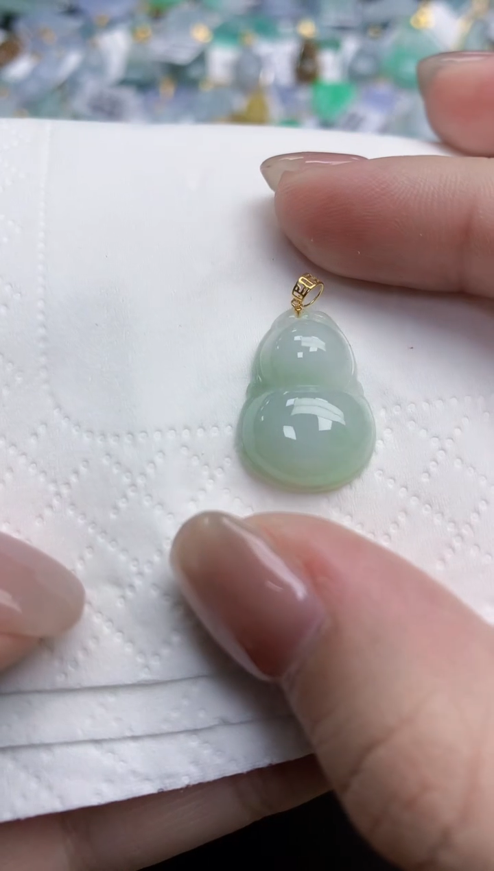 【闪购商品】翡翠颈饰18K金镶嵌天然缅甸翡翠A货