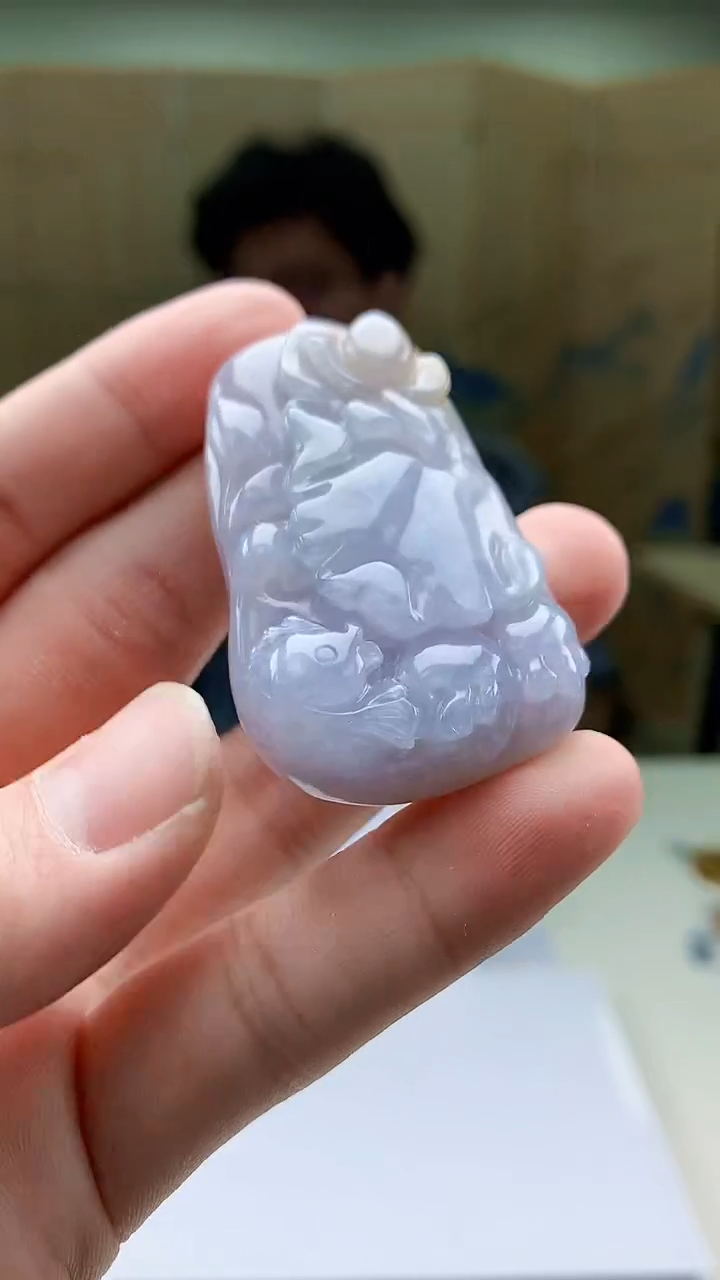 【闪购商品】定制翡翠未镶嵌4688bb-毛货挂件58