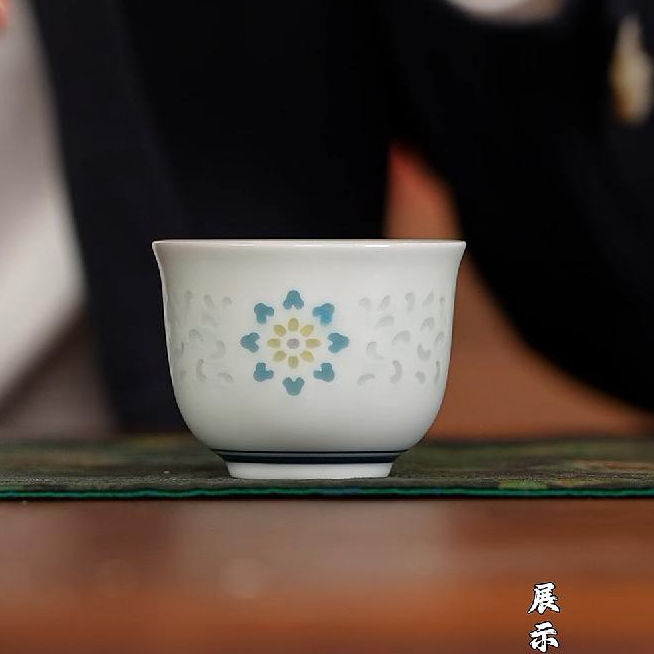 【小乔赏瓷】古窑御器向日葵玲珑桶杯