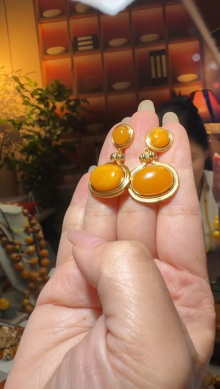 蜜蜡颈饰银S925镶嵌1652天然蜜蜡珠宝奇石全都保真