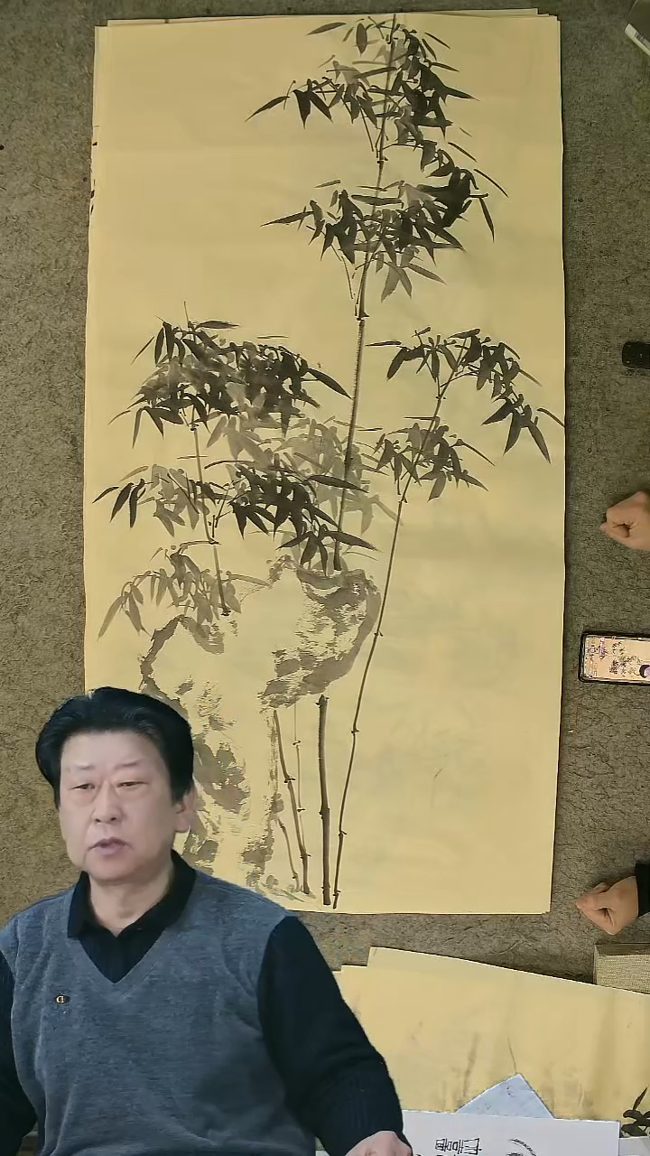 国画四尺整张  墨竹  69*138cm