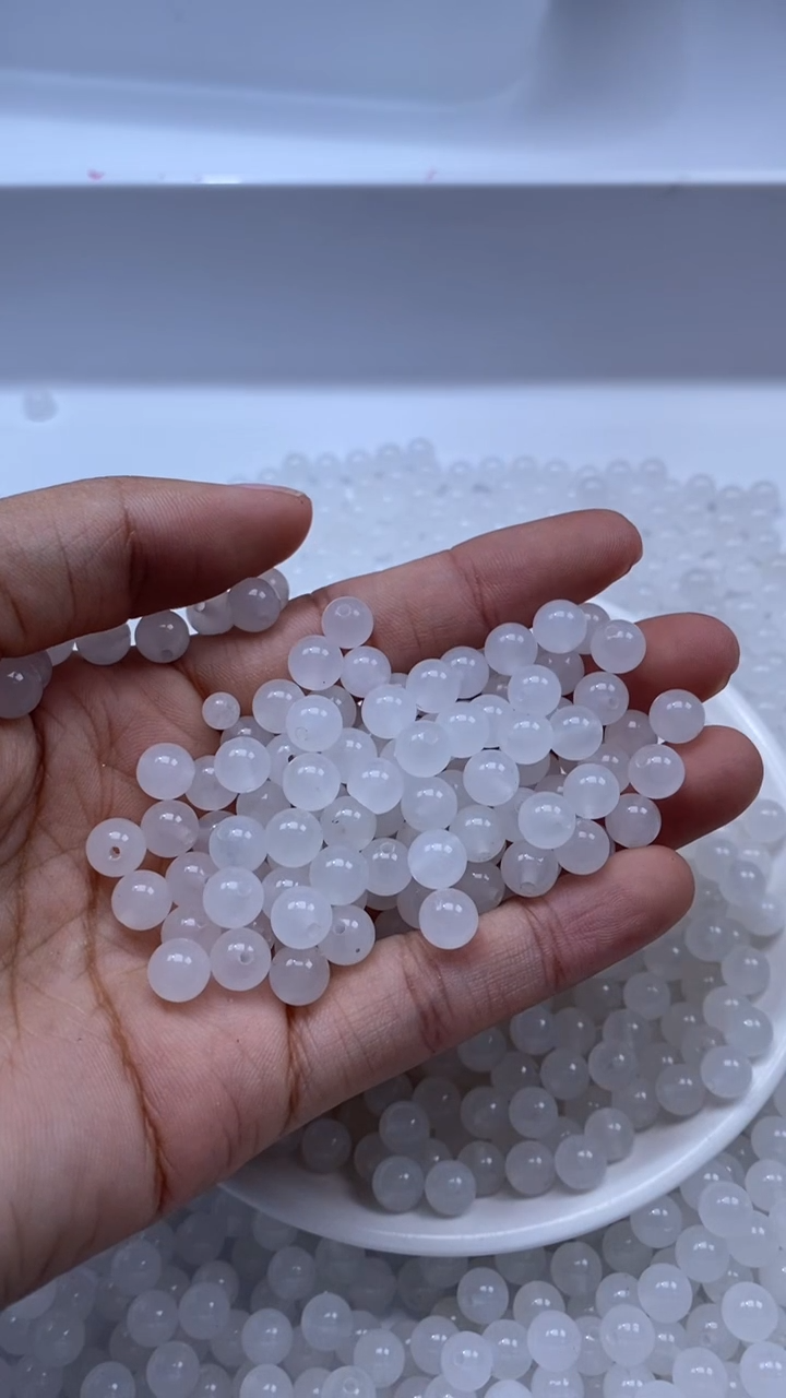 未镶嵌颈饰玛瑙/玉髓W795-白*玉6mm*20颗