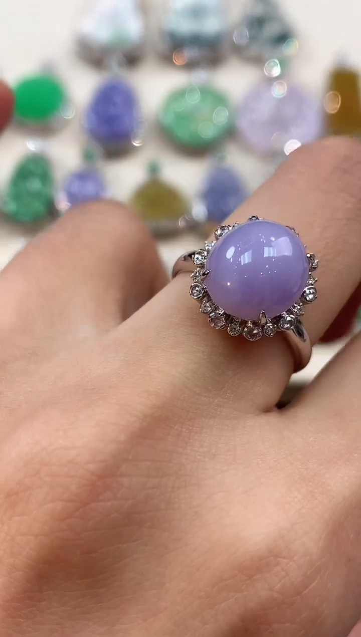 【闪购商品】翡翠戒指18K金镶嵌 B102