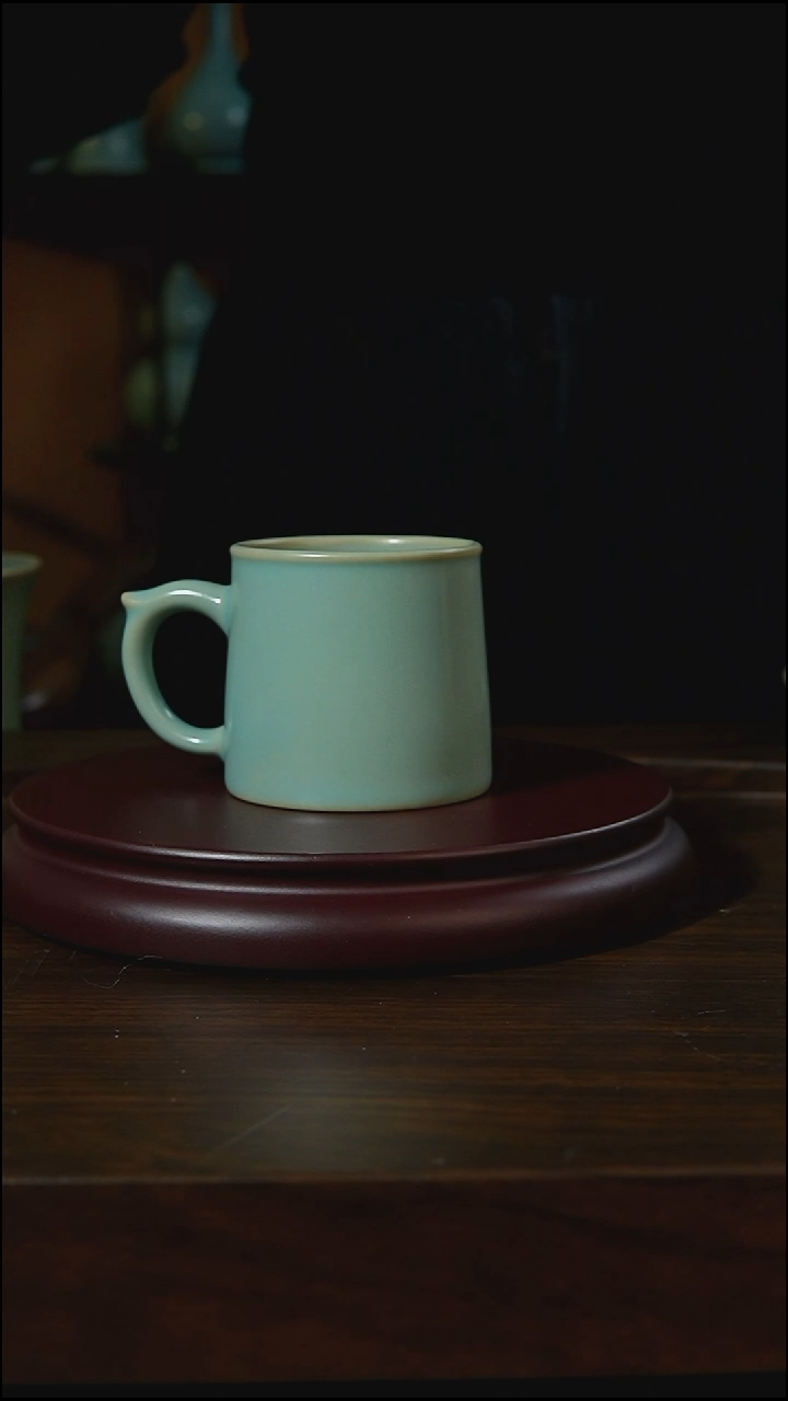 杯子瓷山**夫汝州原产地原矿仿古老釉q咖啡杯