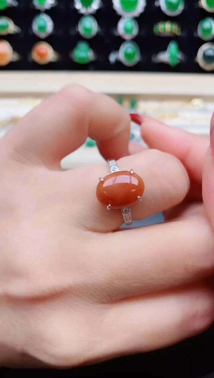 【闪购商品】翡翠戒指银S925镶嵌321312