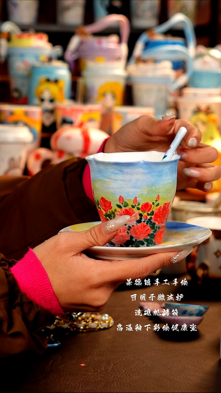景德镇设计款手工手绘杯杯