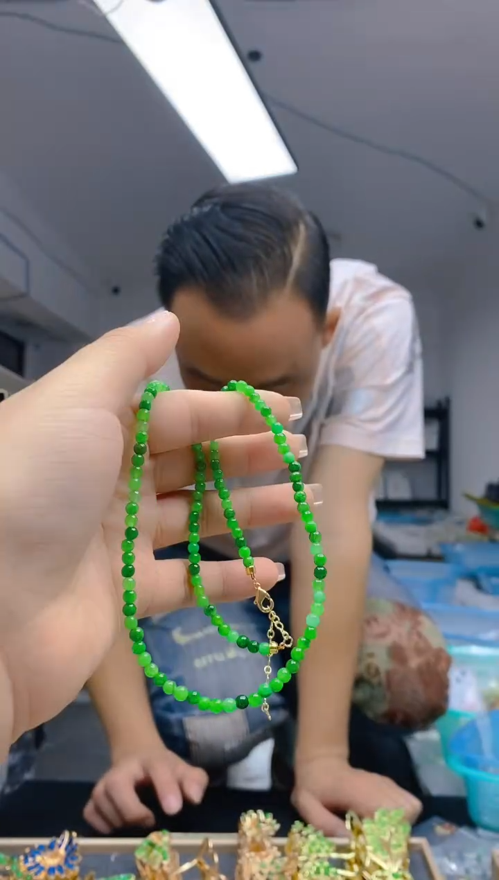 【闪购商品】翡翠耳饰合金371翡翠锁骨链